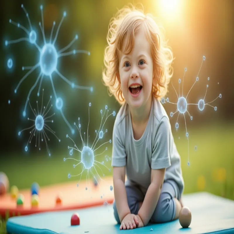 Image of a smiling baby with Down syndrome, radiating warmth and happiness.
